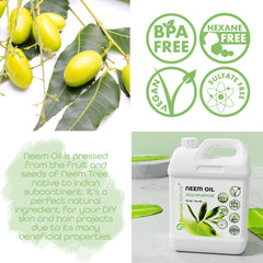 Premium Nature Neem Oil for skin application, smoothing dry skin and nails