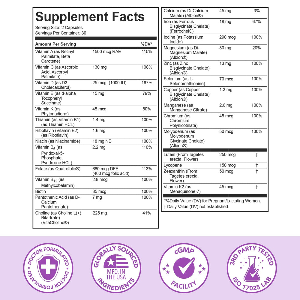 Premom allergen-free packaging communicates gentle, stomach-friendly vitamins.
