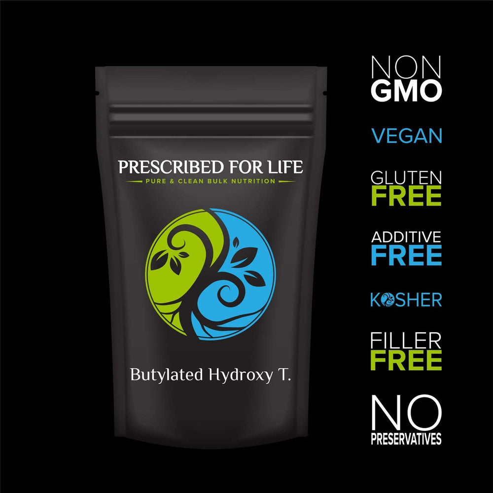 Prescribed For Life BHT powder added to beverages for potential shelf stability