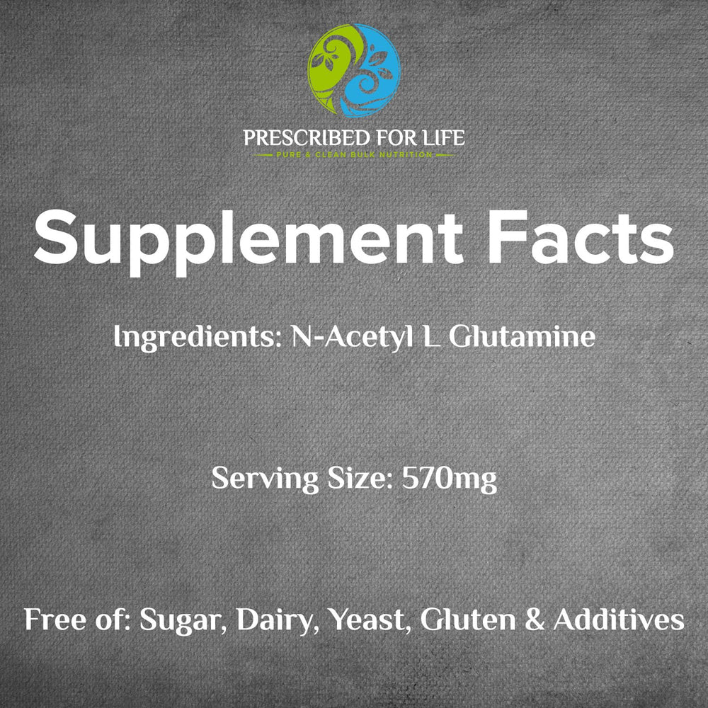 Prescribed For Life N Acetyl L Glutamine powder bulk pack for home use