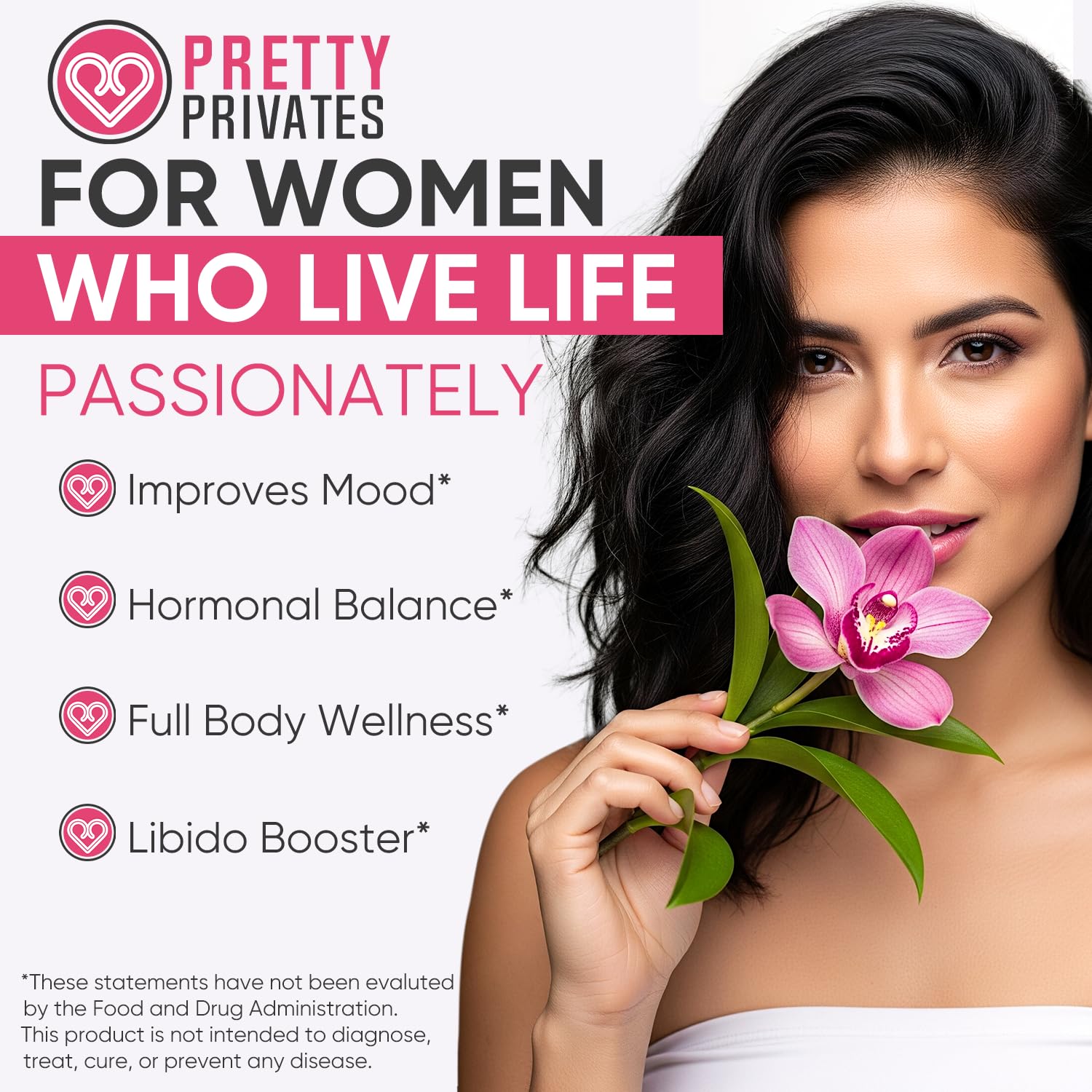 Pretty Privates libido pills close-up, compact and easy to take