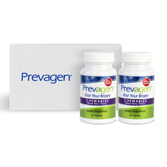 Prevagen box front with mixed berry chewables for daily brain support.