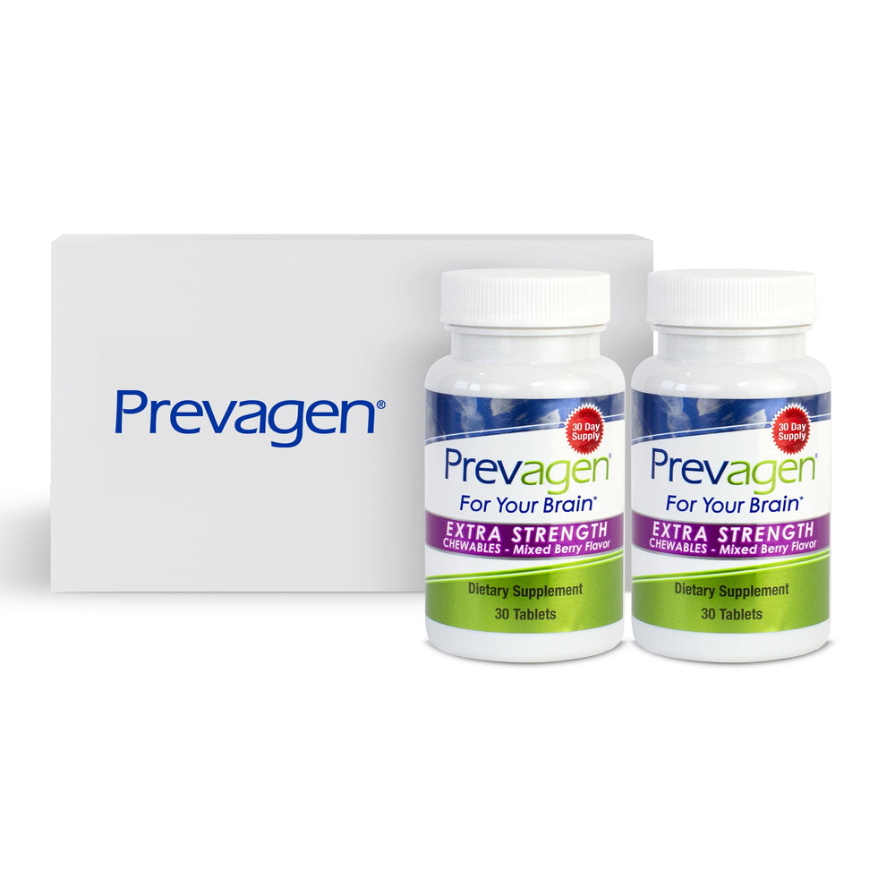 Prevagen Extra Strength berry chewables label for brand recognition and daily use