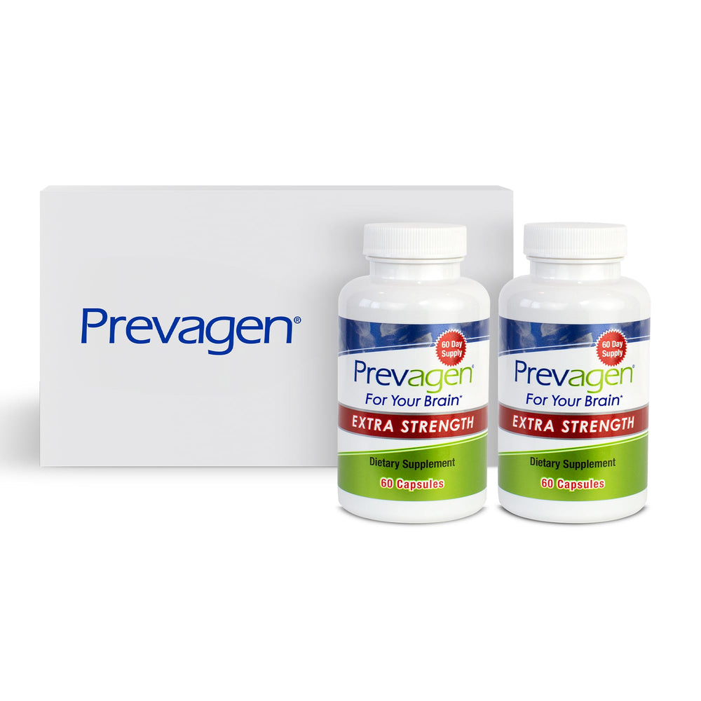 Prevagen Extra Strength bottle front showing daily brain support