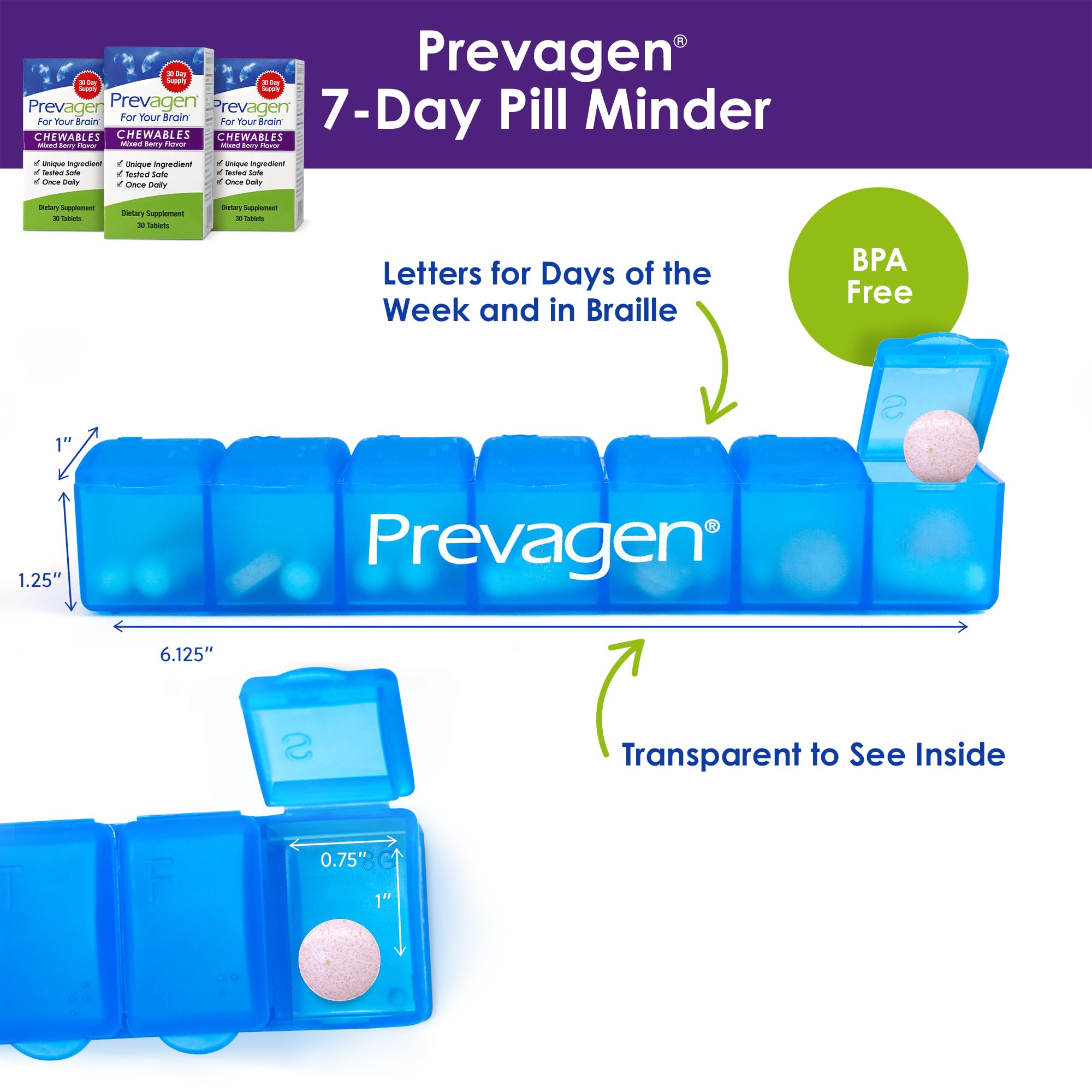 Prevagen berry chewable in hand, tasty daily habit.