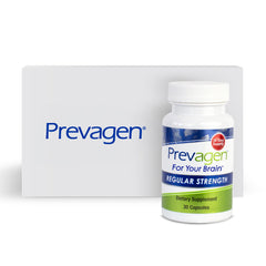 Prevagen Regular Strength bottle front showing branding for brain support