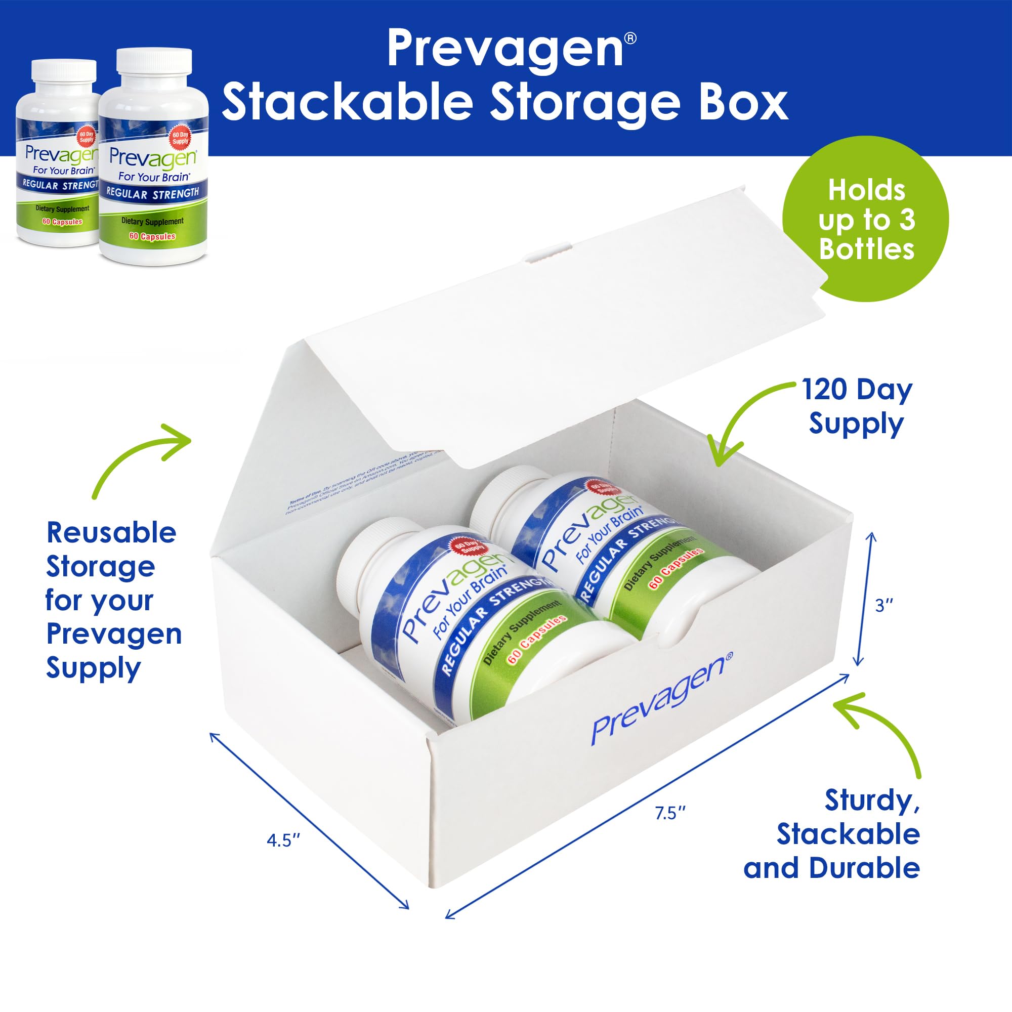 Prevagen Regular Strength bottle side view highlighting compact packaging