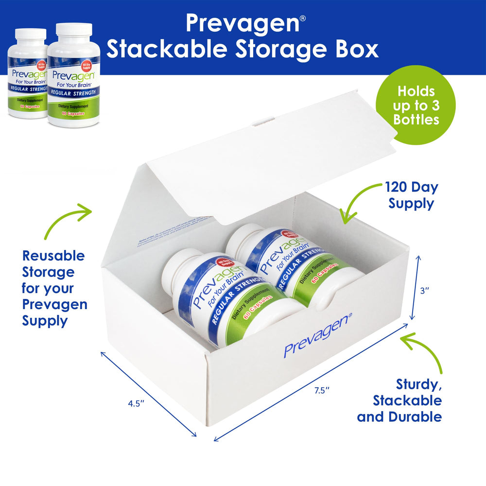 Prevagen Regular Strength bottle side view highlighting compact packaging