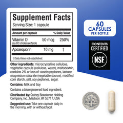 Close-up of Prevagen Regular Strength capsules with Apoaequorin dosage
