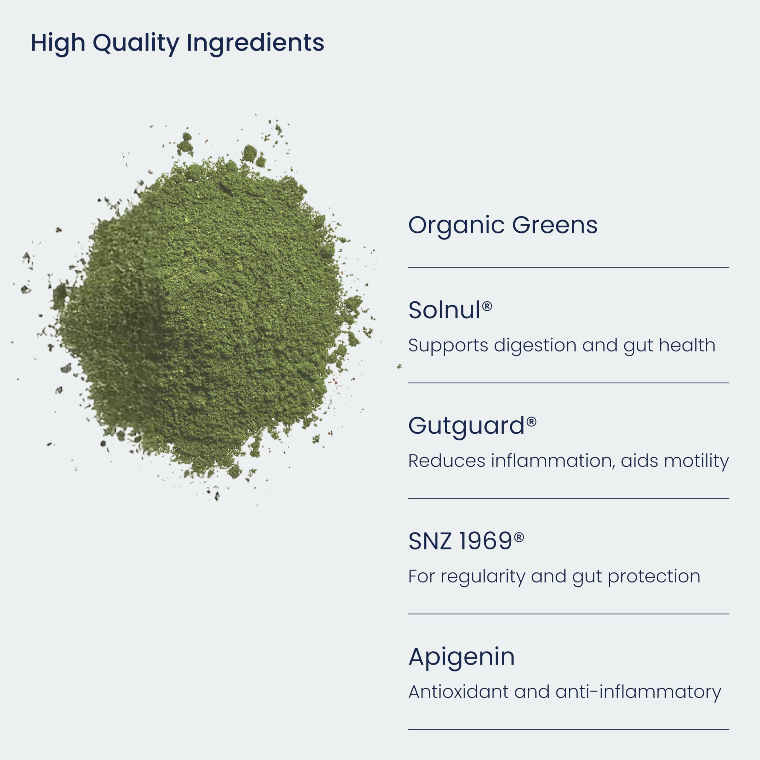 Ingredients closeup showcases vibrant greens and natural sources