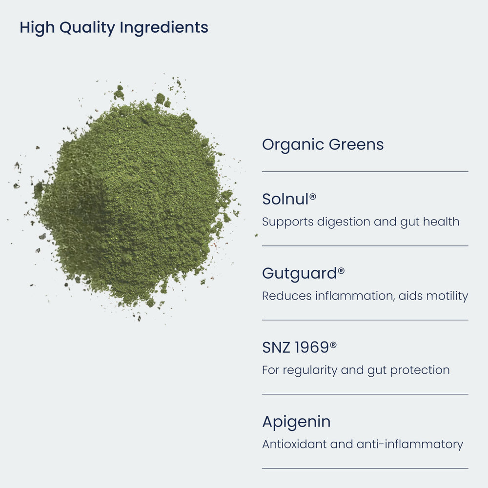 Ingredients closeup showcases vibrant greens and natural sources