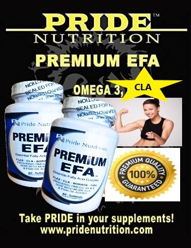 Pride Nutrition Premium EFA 5-in-1 blend with EPA, DHA, GLA, ALA, and CLA