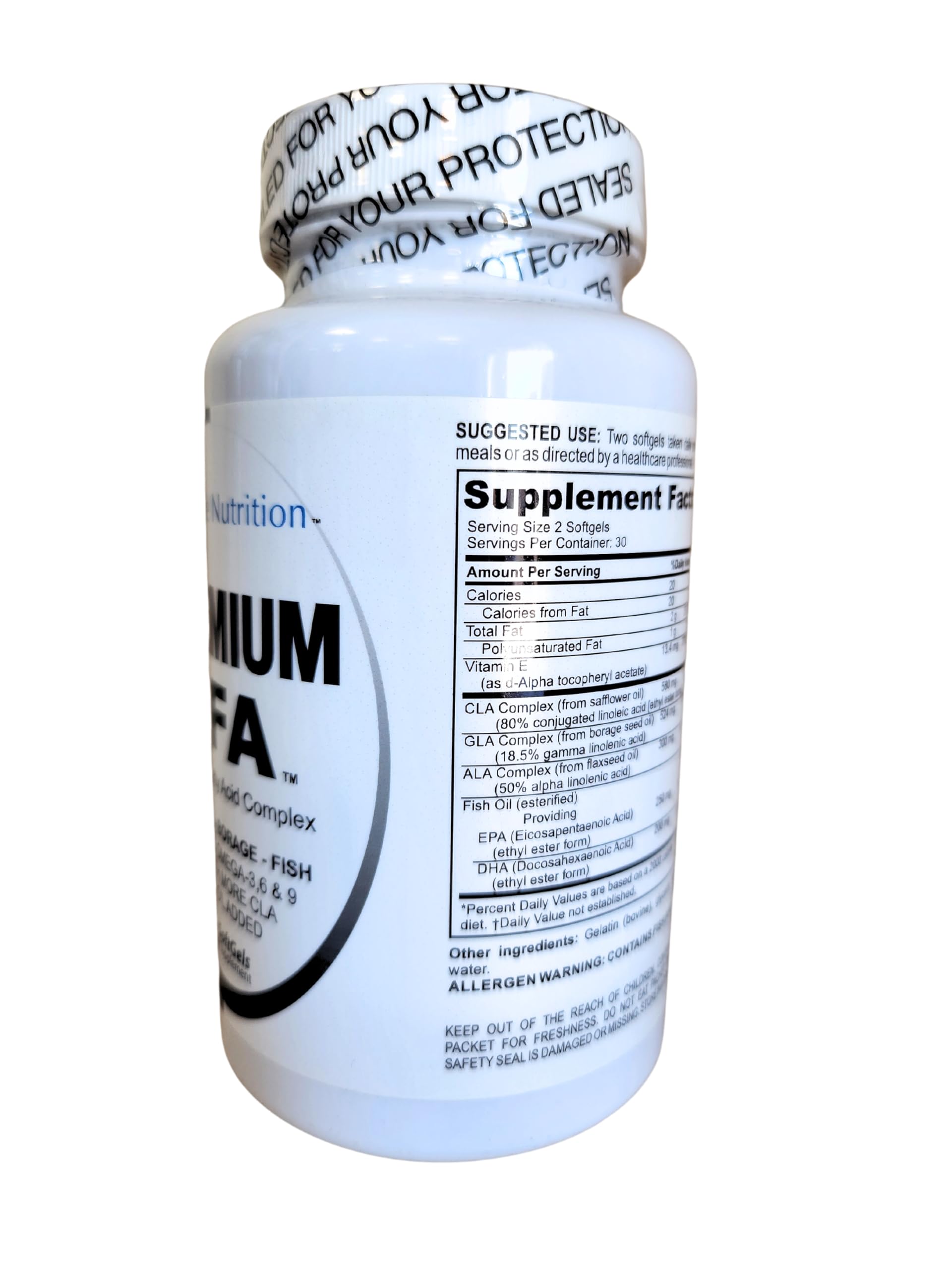 Pride Nutrition Premium EFA bottle reflects care and quality ingredients