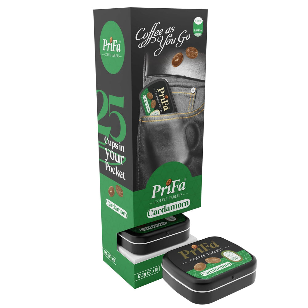 PriFa Coffee Tablets Espresso-burst dissolves quickly for on-the-go energy.