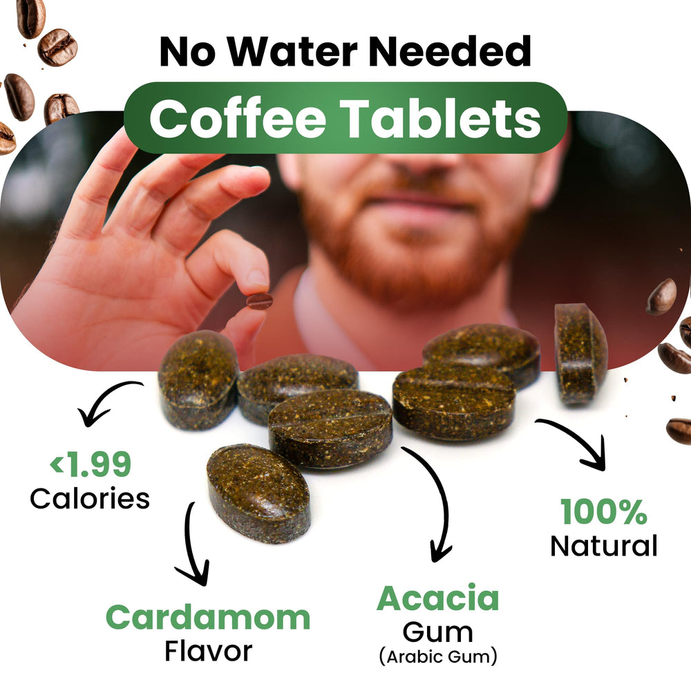 PriFa Coffee Tablets Latte-creamy notes in travel-ready pack provide mid-day lift.