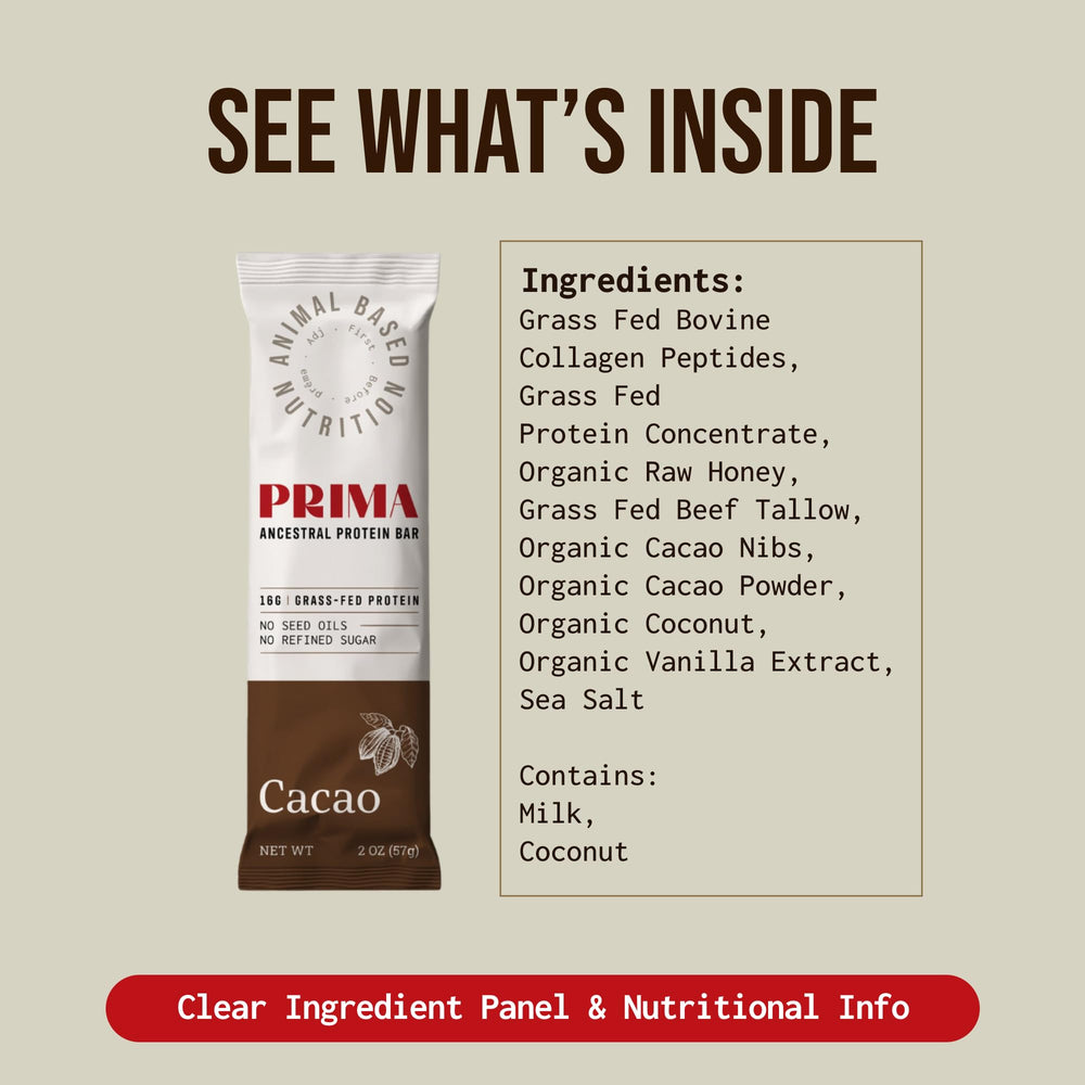 Sans gluten PRIMA ANCESTRAL PROTEIN BAR : option sûre.