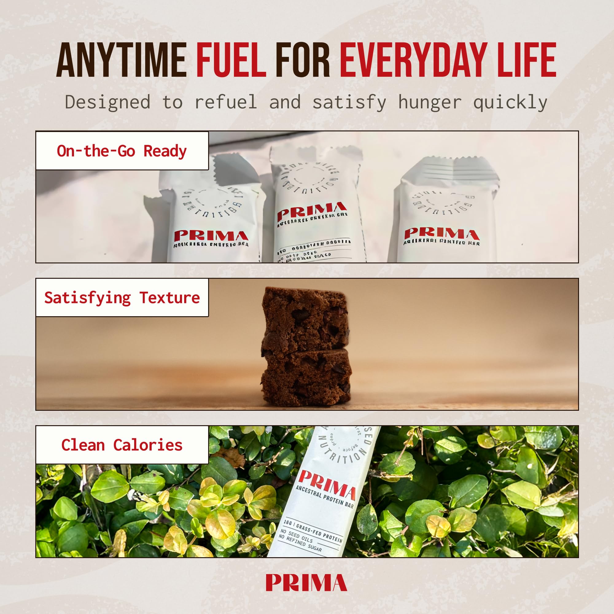 PRIMA ANCESTRAL PROTEIN BAR sans huile de graines : formule plus pure.
