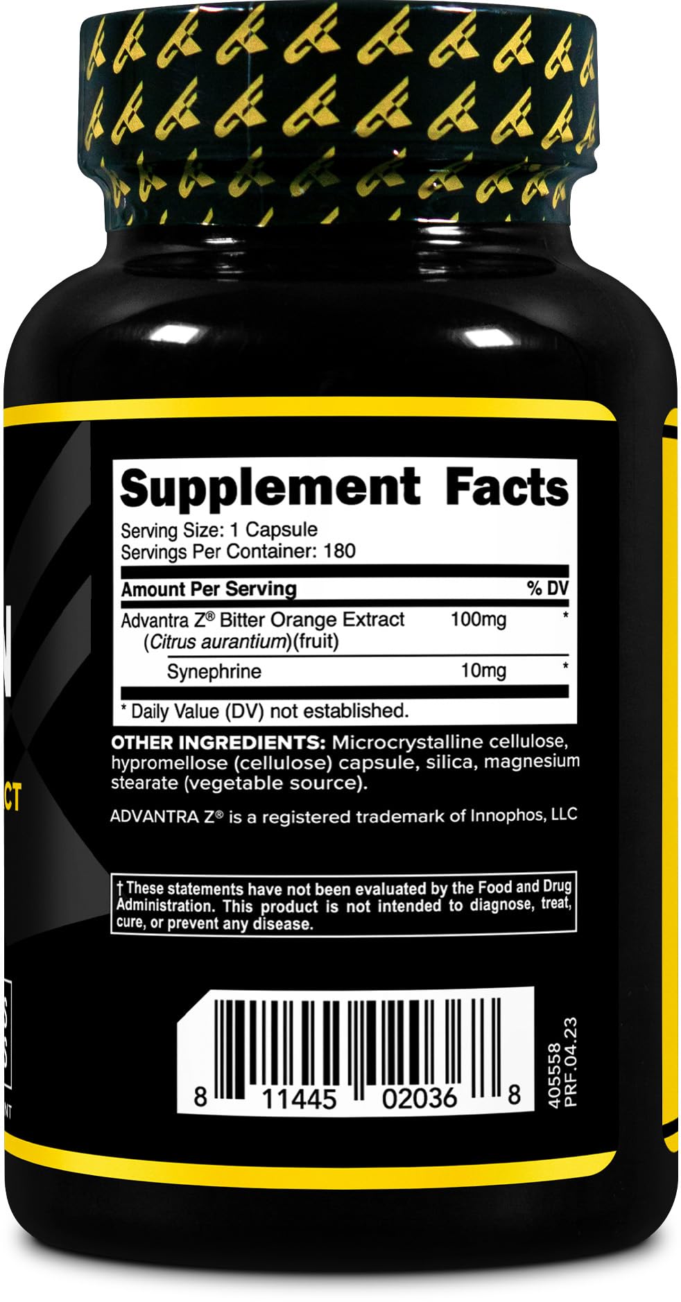Primaforce Advantra Z bitter orange extract on packaging suggests potency