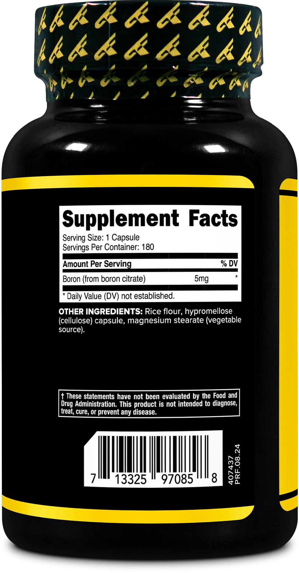 Primaforce boron product label confirms GMP and FDA-registered facility quality.