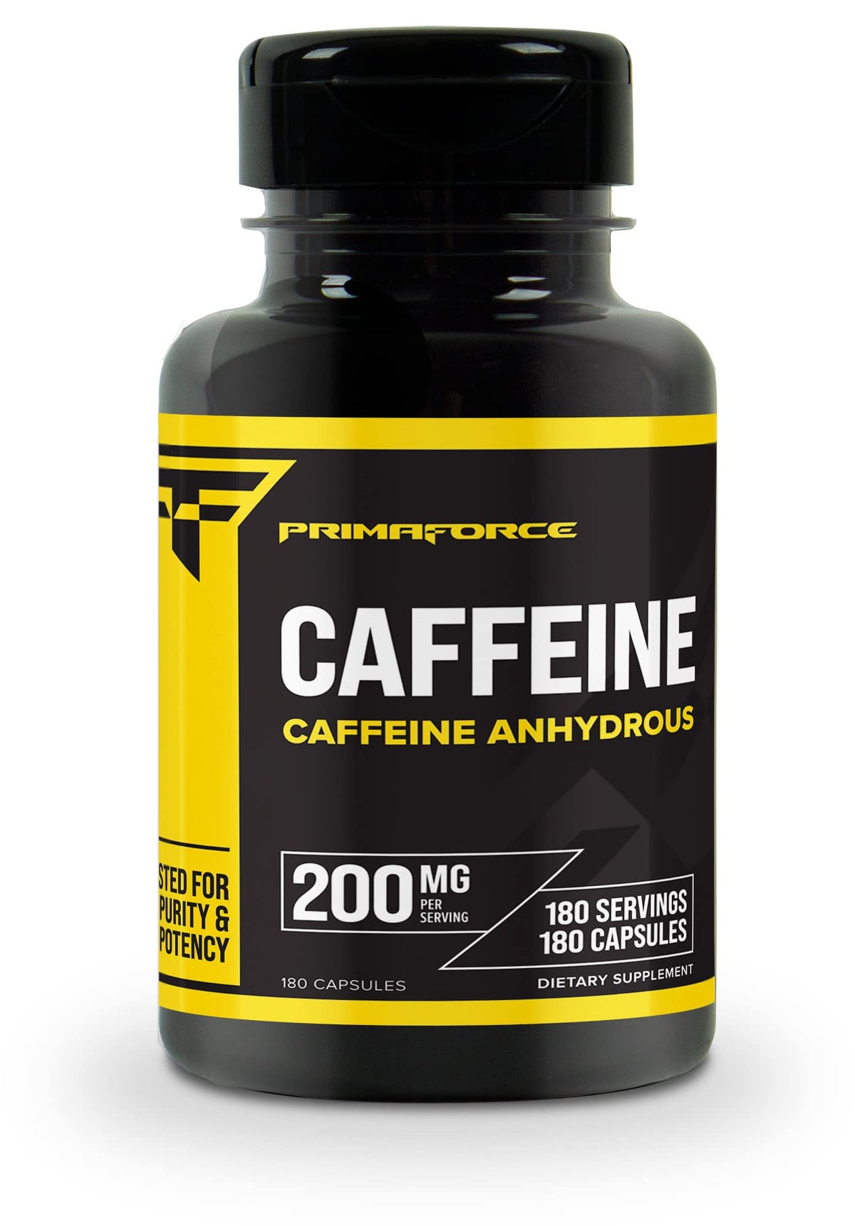 Primaforce caffeine pills 200mg bottle, ready for on-the-go energy support