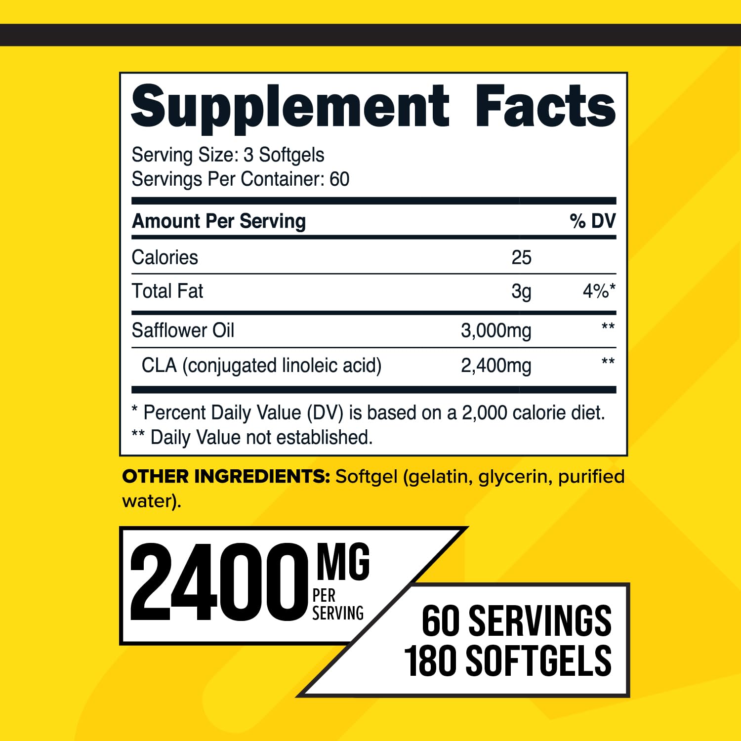Primaforce CLA 2400 mg en cápsulas, consumo cómodo y no estimulante.