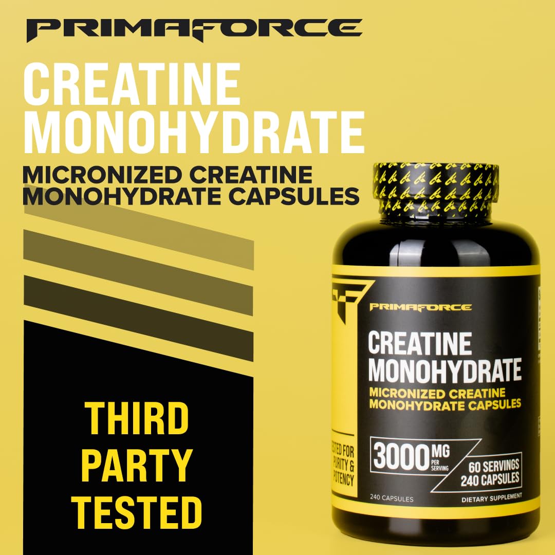 Primaforce Creatine Monohydrate Capsules in a drawer for convenient storage.