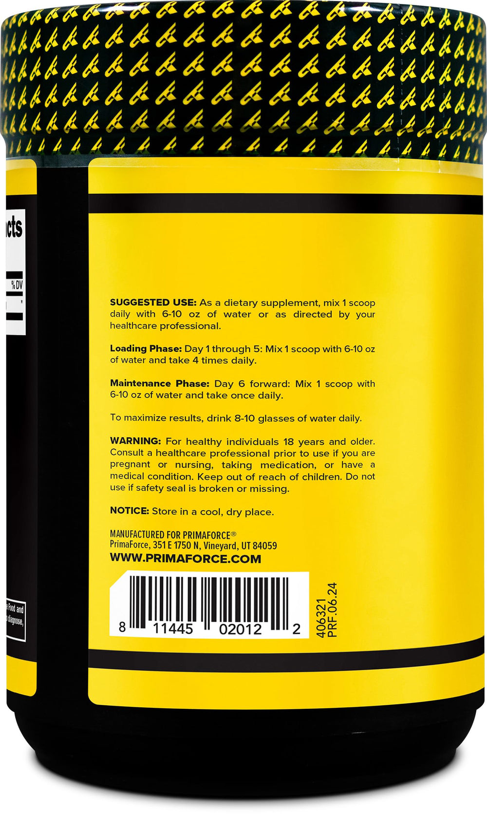 Primaforce Creatine Monohydrate micronized powder texture for smooth drink mix.