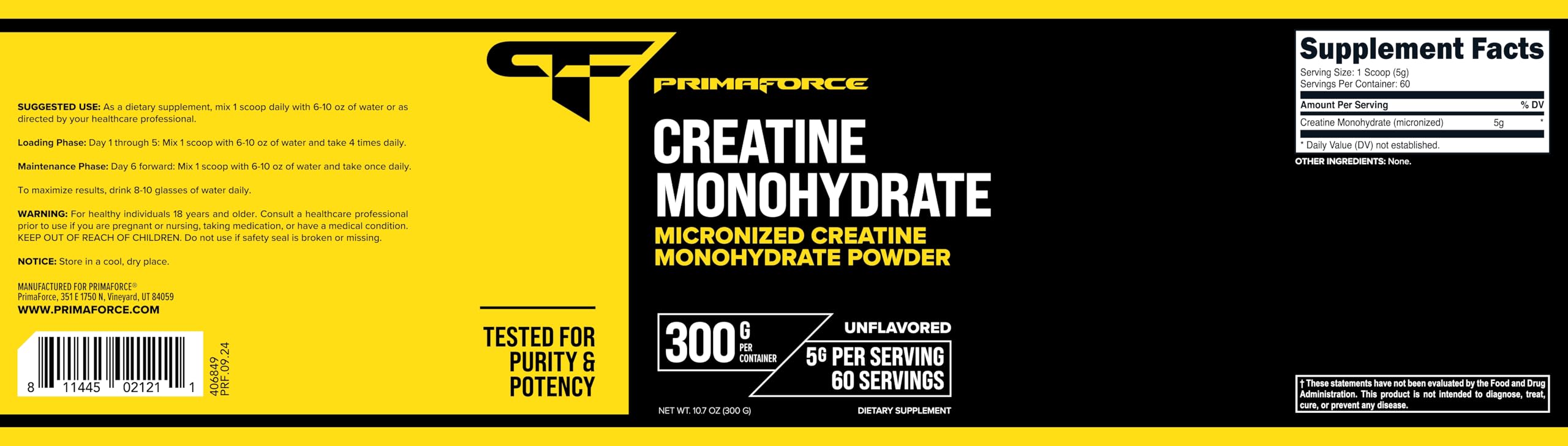 Primaforce Creatine powder ready to use in your shaker