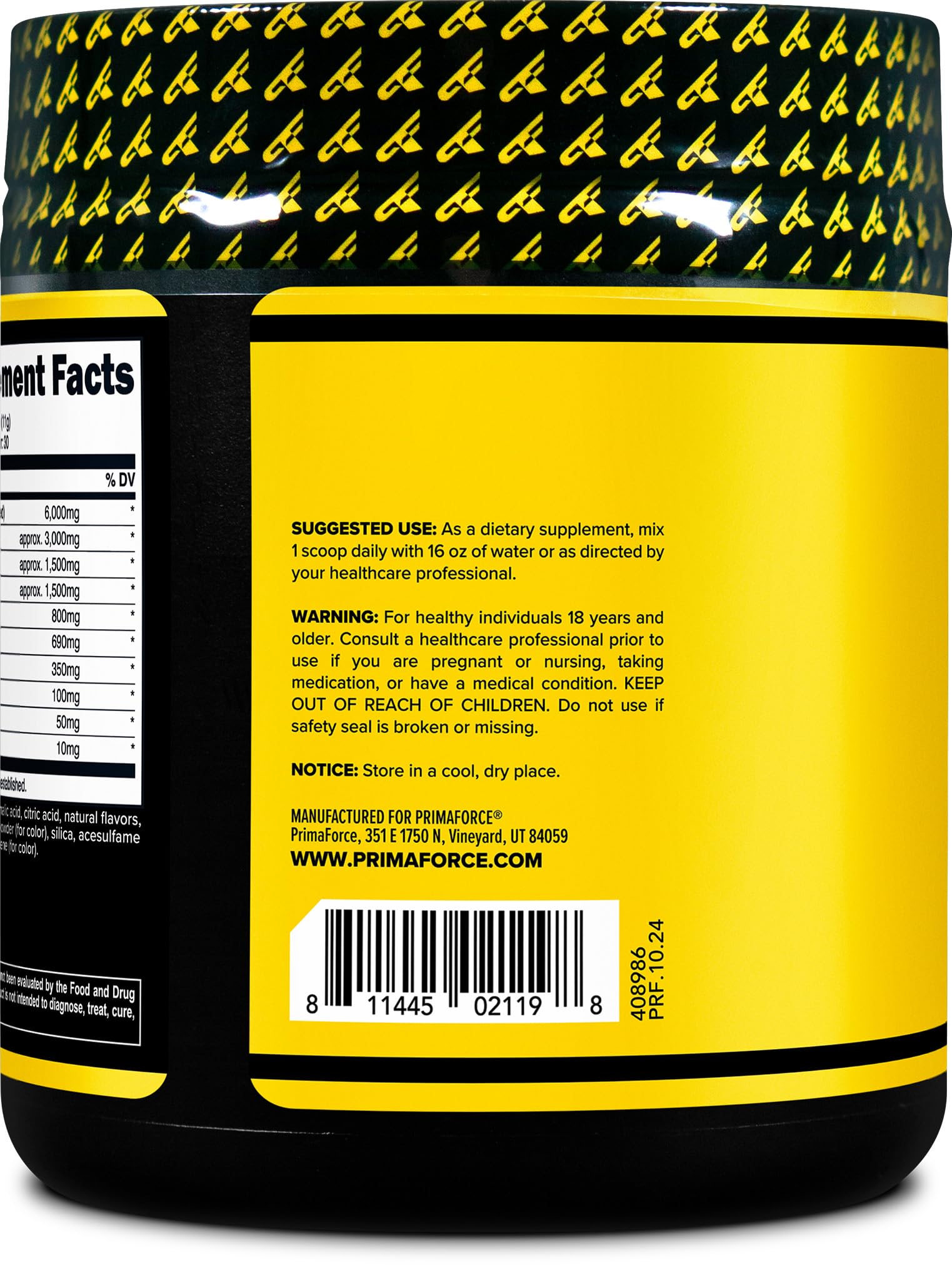 Primaforce EAA Powder scoop and serving for convenient pre/intra workout use.