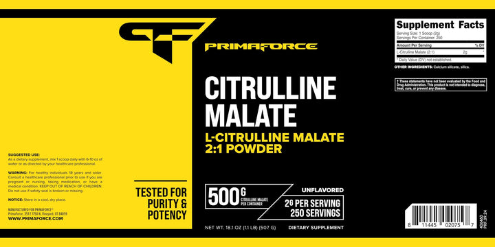 Primaforce L-Citrulline Malate preworkout mixer demonstrates easy addition to drinks.