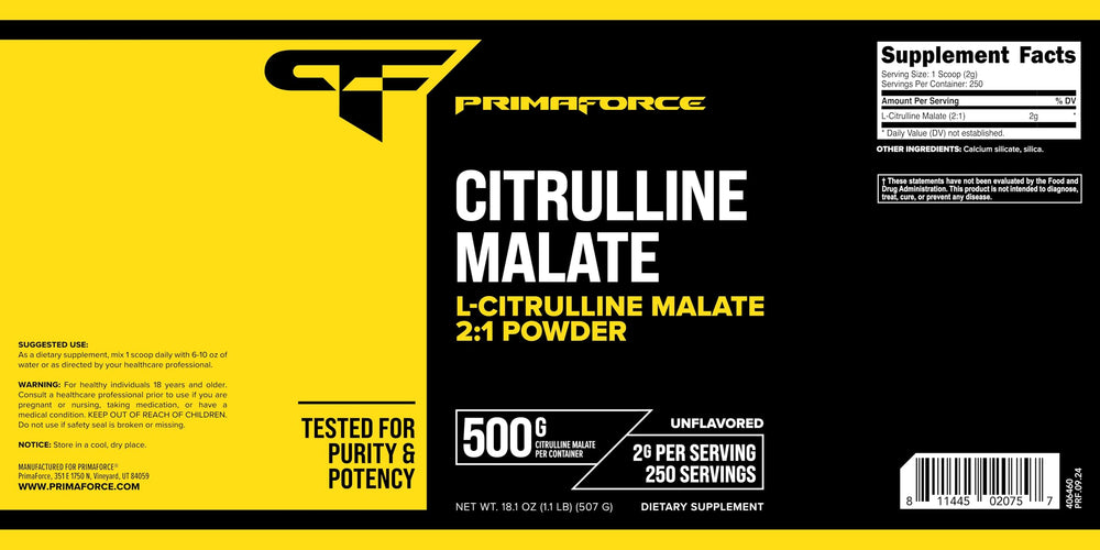 Primaforce L-Citrulline Malate preworkout mixer demonstrates easy addition to drinks.