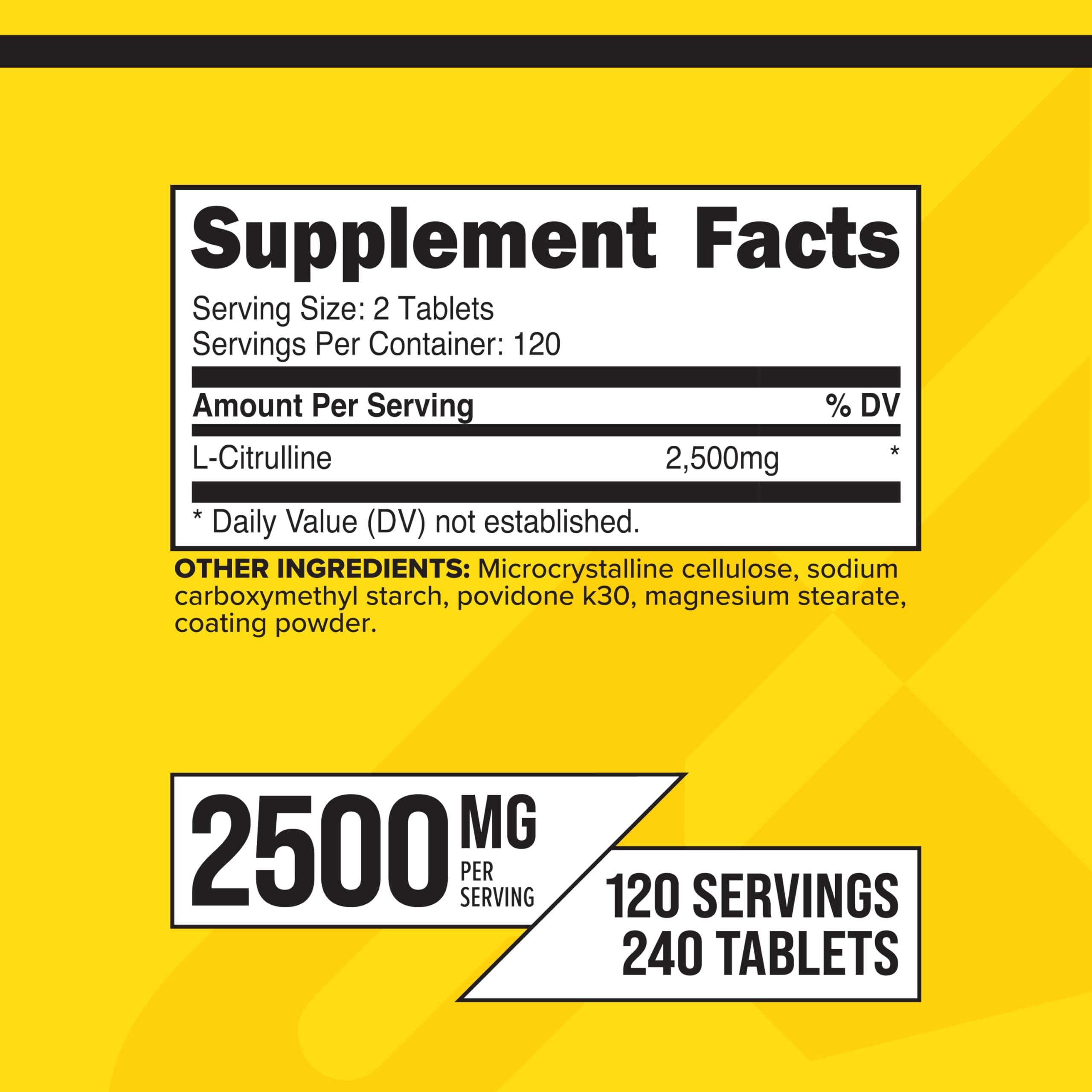 Primaforce L-Citrulline tablets pack highlighting ample supply for workouts.