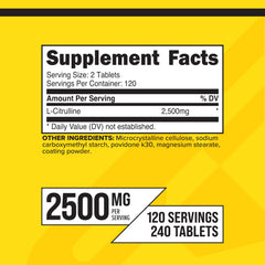 Primaforce L-Citrulline tablets pack highlighting ample supply for workouts.