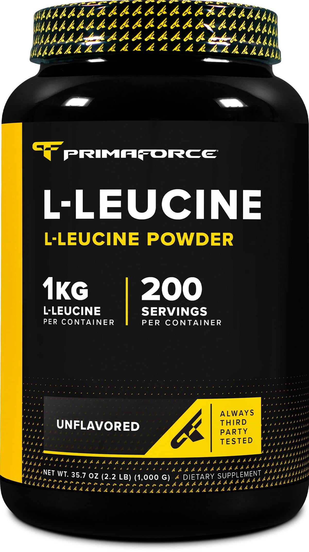 Primaforce L-Leucine powder bottle for daily supplementation