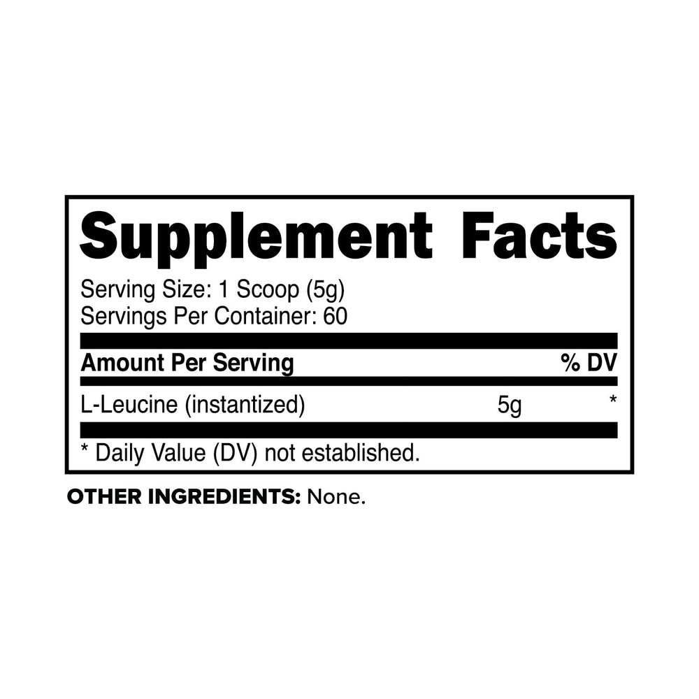 Primaforce L-Leucine powder scoop, shows 5 gram serving accuracy.