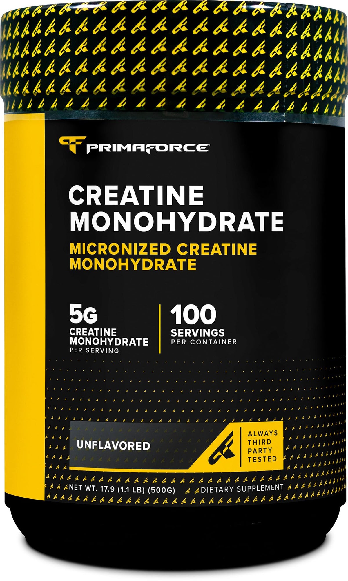 Primaforce micronized creatine bottle for easy daily dosing.
