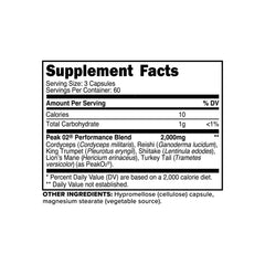 Primaforce Peak O2 capsules closeup showing 2,000 mg per serving for daily workouts.