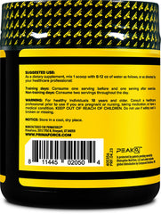 Primaforce Peak O2 label detail emphasizes potency and purity.