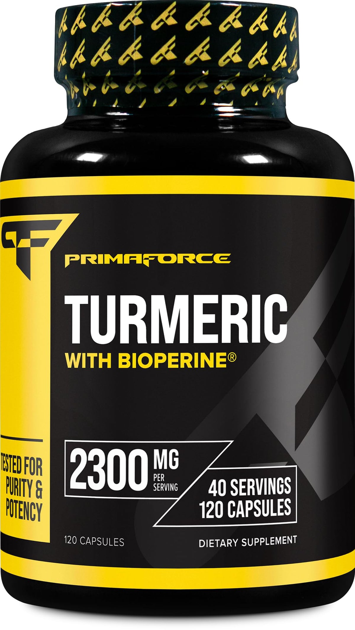 Primaforce Turmeric with Bioperine bottle front for daily wellness