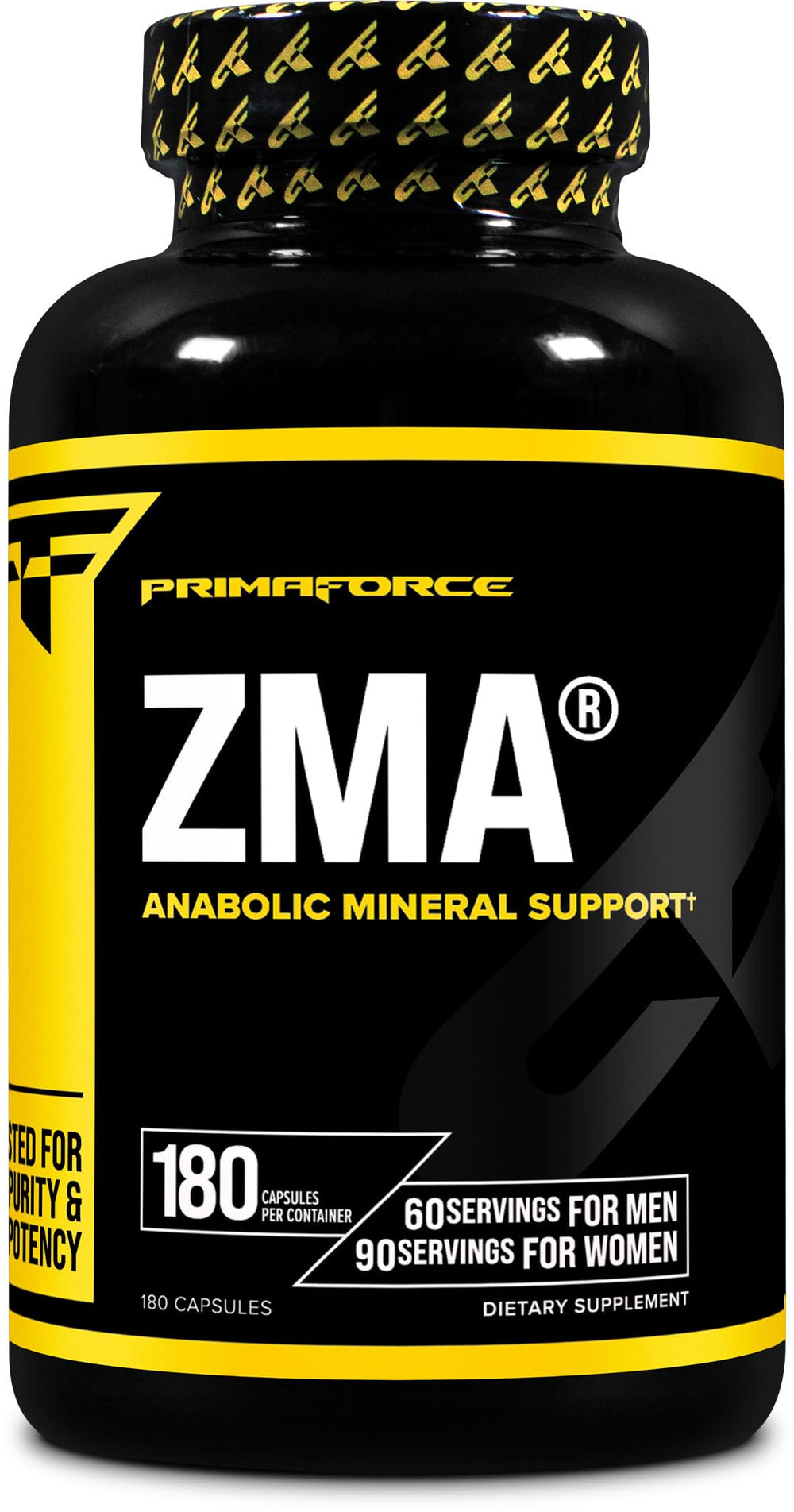 Primaforce ZMA bottle front shows clear branding for reliable daily use.