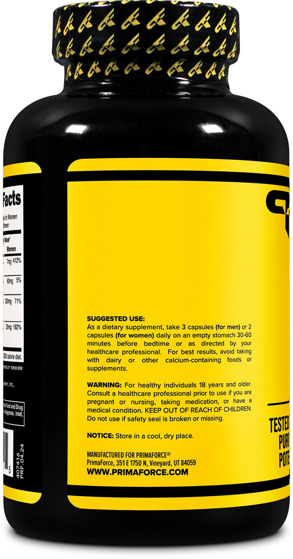 Primaforce ZMA capsules inside bottle ready for daily supplementation.