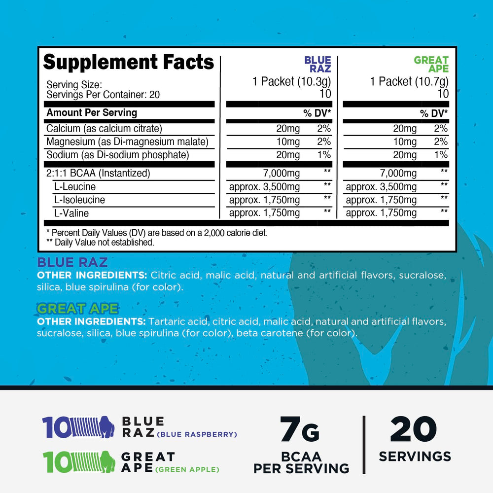 Primal BCAA Variety Pack blue raspberry stickpack ready to mix
