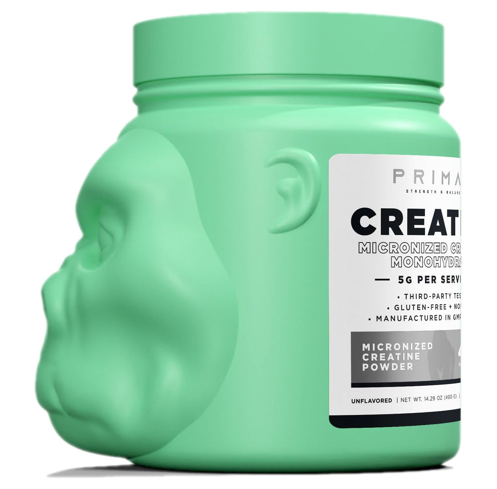 Primal Creatine Monohydrate pour into a shaker for easy mixing during workouts.
