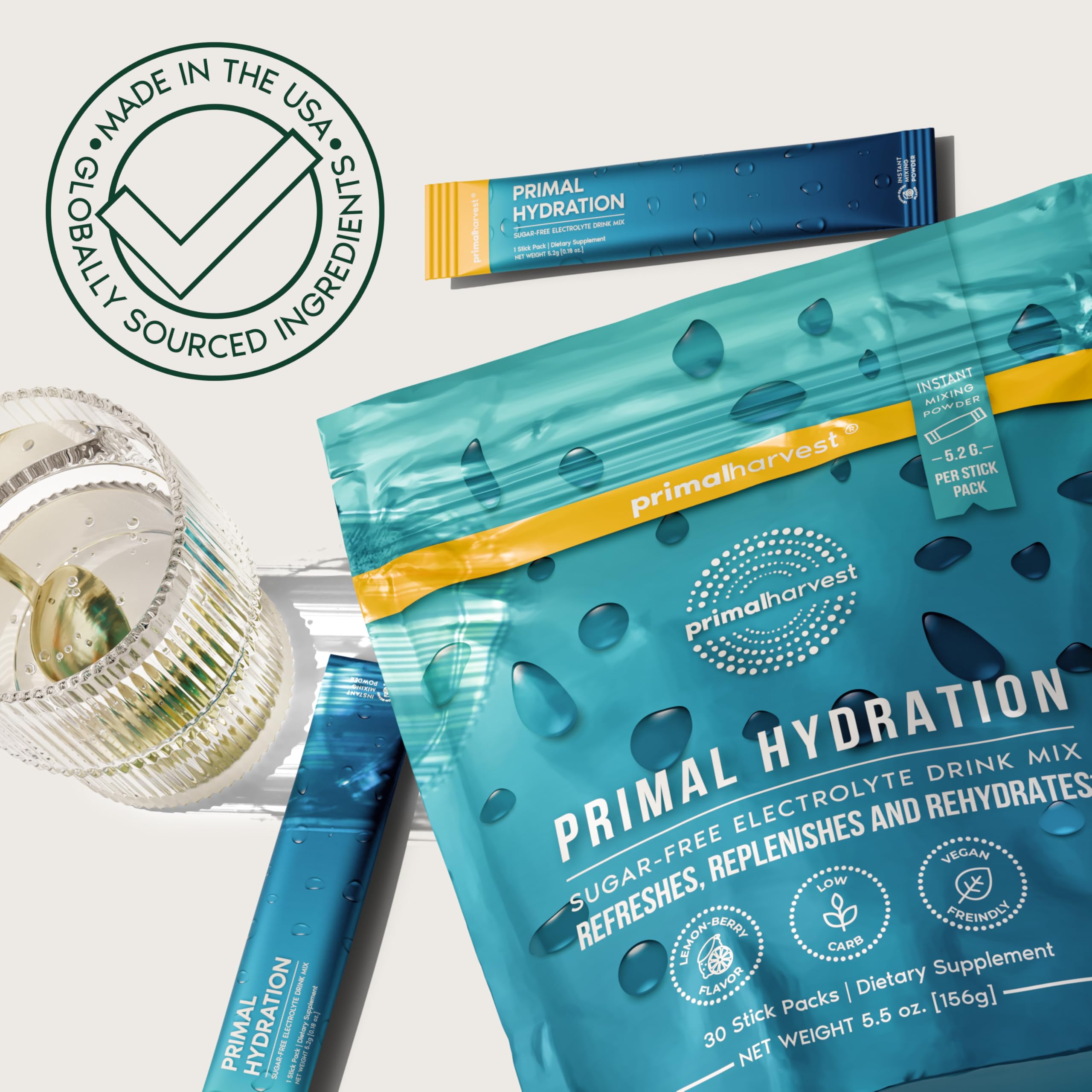Primal Harvest thirty pack for convenient travel hydration.