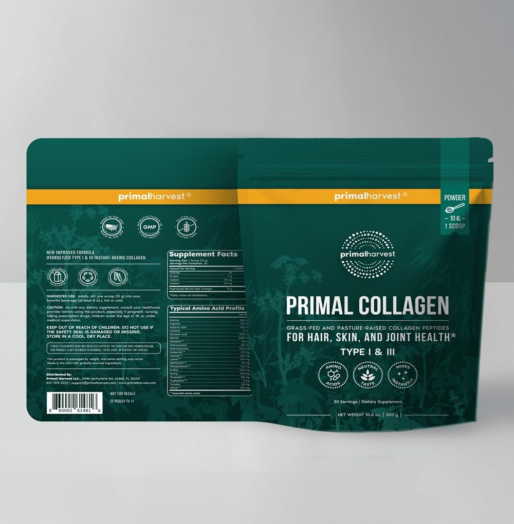 Primal Harvest collagen powder scoop ready for quick recipes.