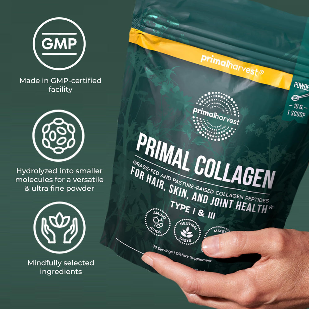 Two-pack boxes of Primal Harvest Collagen emphasising value and ongoing supply