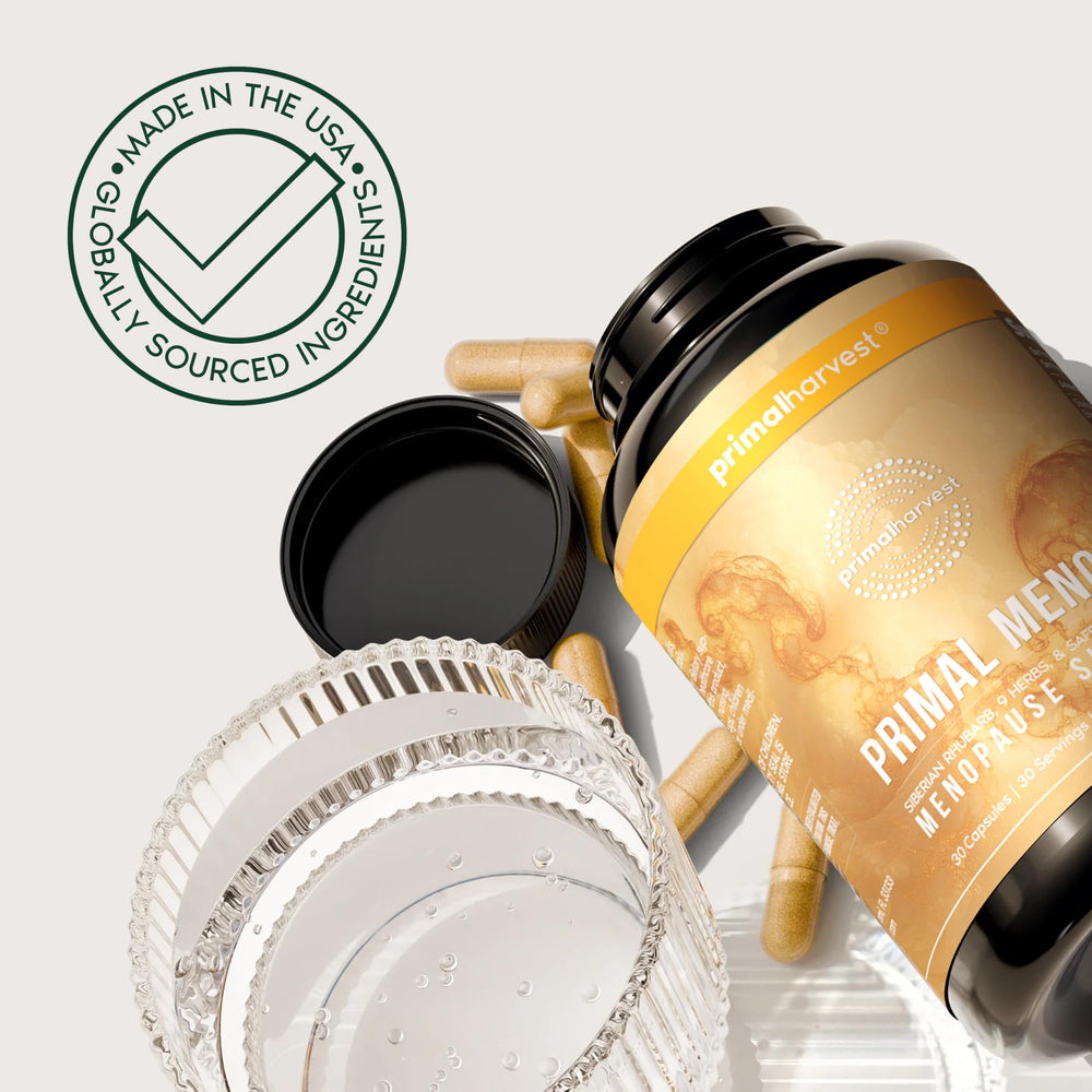 Primal Harvest Meno+ manufacturing in USA facility signals quality.