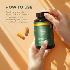 Primal Harvest Primal Flex capsules close-up ready for daily joint support