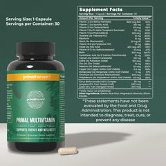 Primal Harvest Primal Multivitamin capsules easy to take for everyday energy.