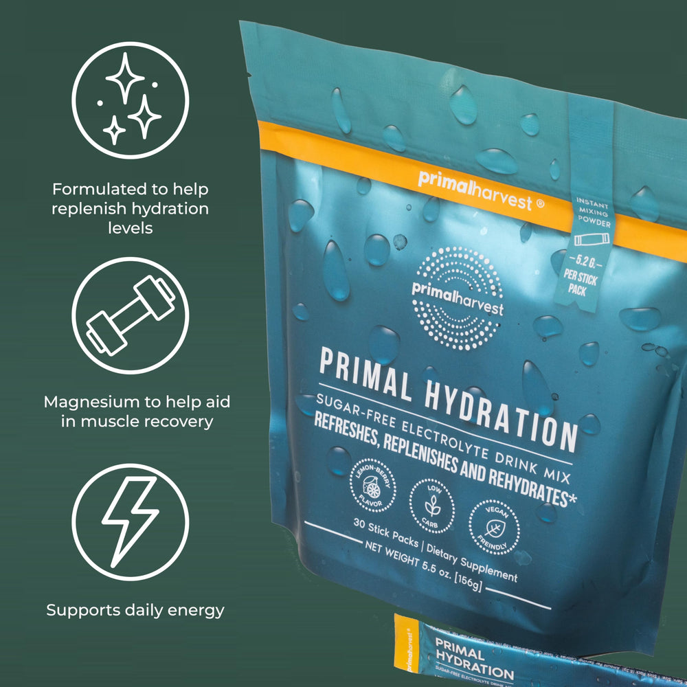 Primal Harvest mix into water after workouts for refreshment.